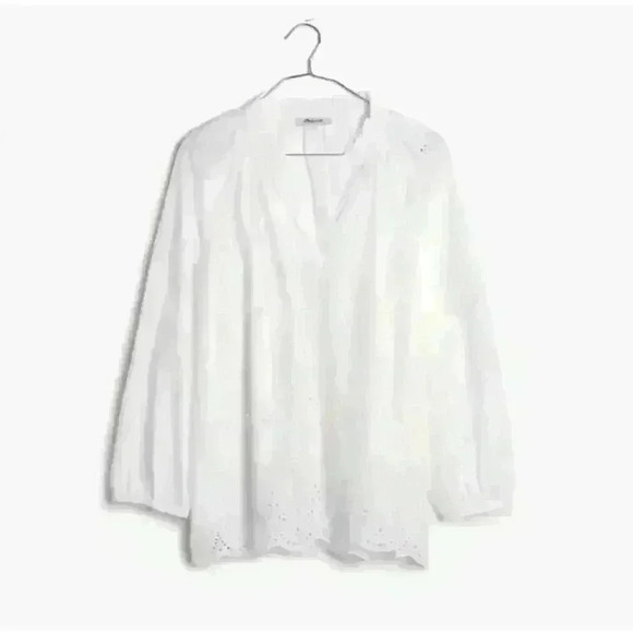 Madewell Tops - Women's Madewell Eyelet Popover White Top Size XXS